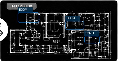 The same CAD drawing cleaned and structured by SIFDR
